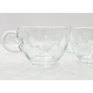 Vtg Hazel Atlas Tear Drop Clear Glass Cup Set of 4 Whimsy Core Vintage Cottage